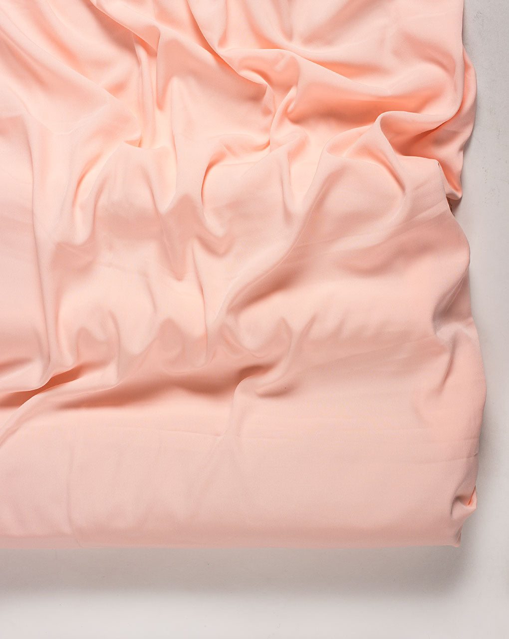 Peach Plain Crepe Fabric