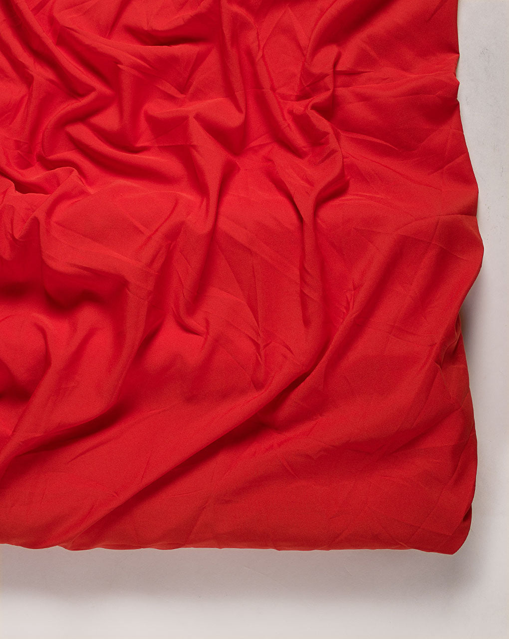 Red Plain Crepe Fabric