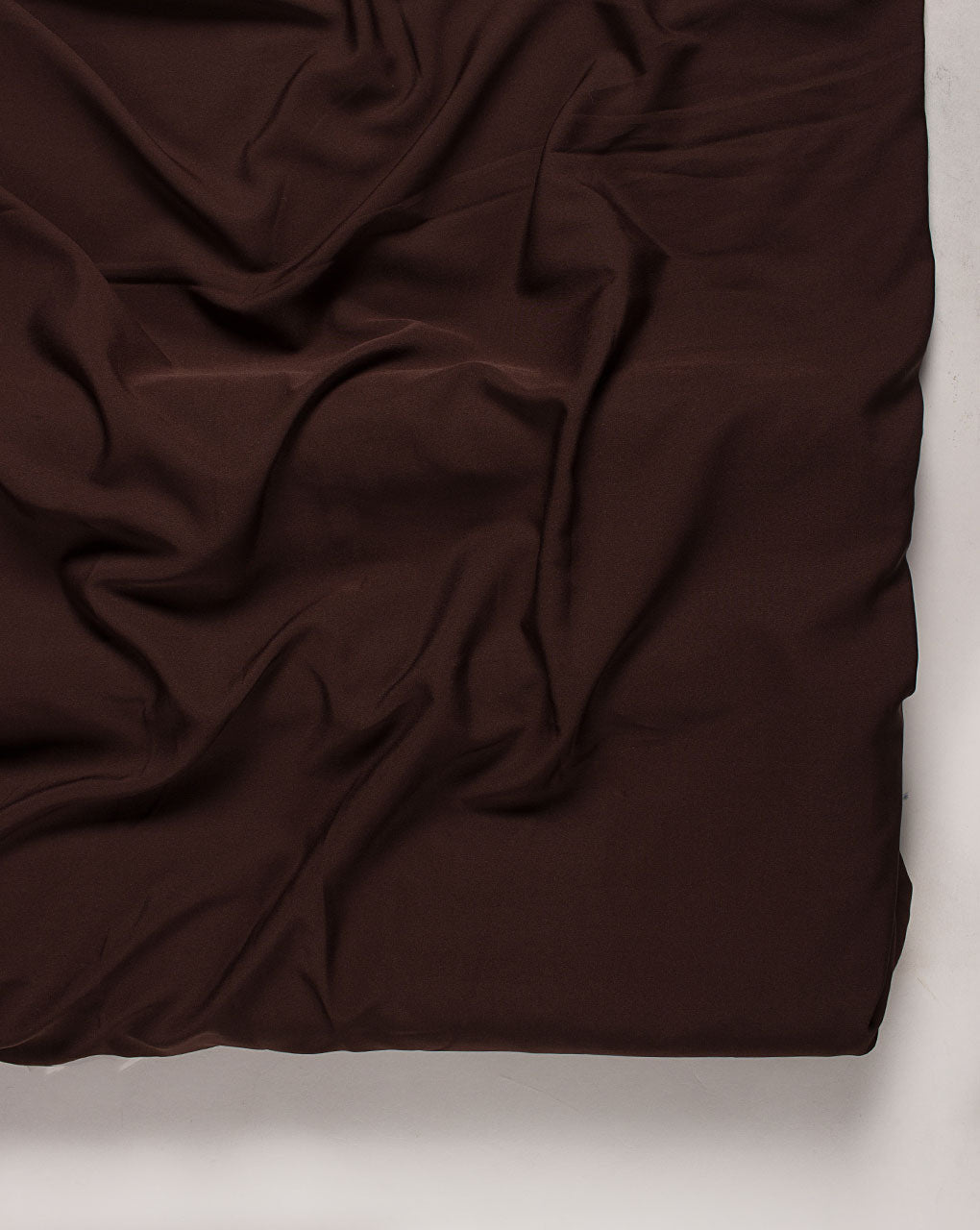 ( Pre Cut 50 CM ) Dark Brown Plain Crepe Fabric