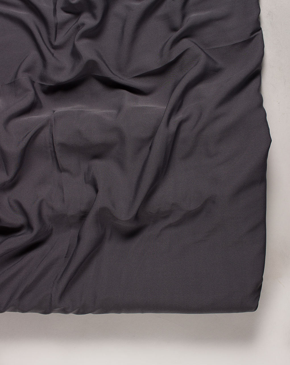 ( Pre Cut 50 CM ) Grey Plain Crepe Fabric