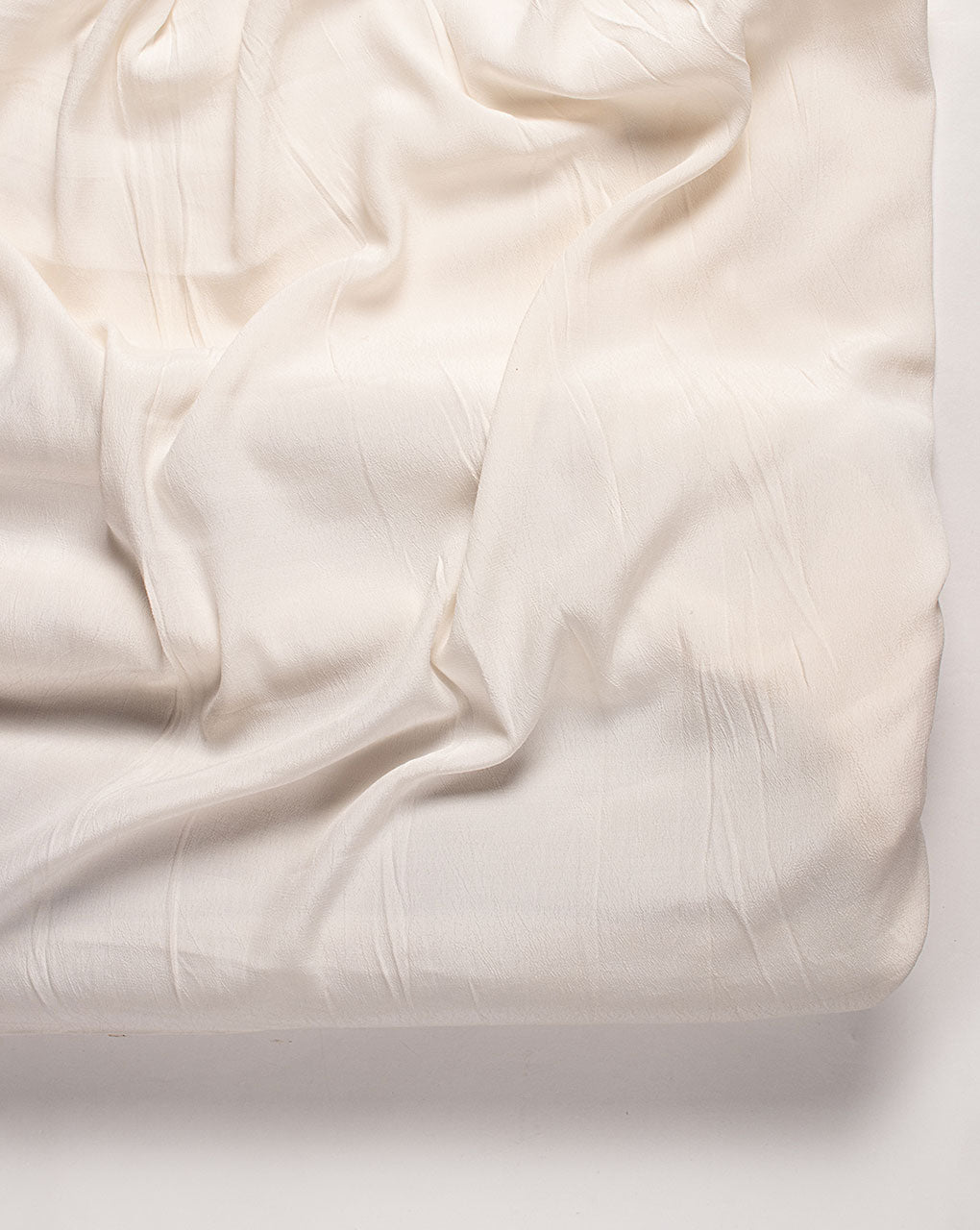Off-White Plain Viscose Moss Crepe Fabric