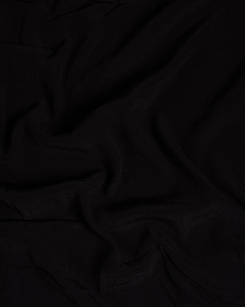 Black Plain Viscose Moss Crepe Fabric
