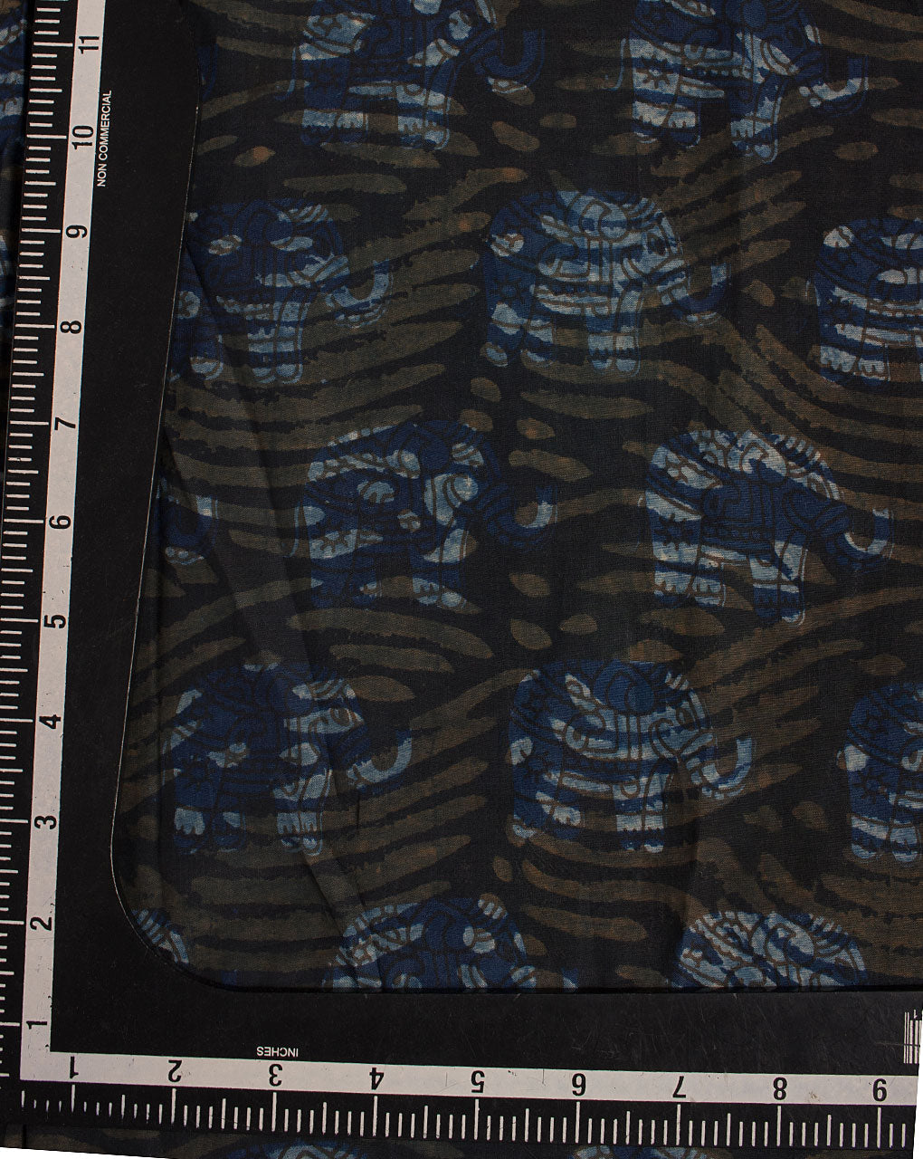 ( Pre Cut 50 CM ) Indigo Hand Block Cotton Silk Fabric