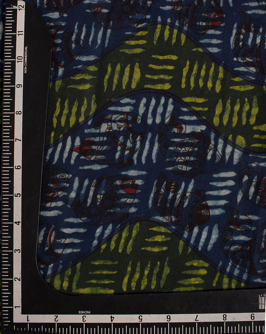 ( Pre Cut 55 CM ) Indigo Hand Block Cotton Silk Fabric