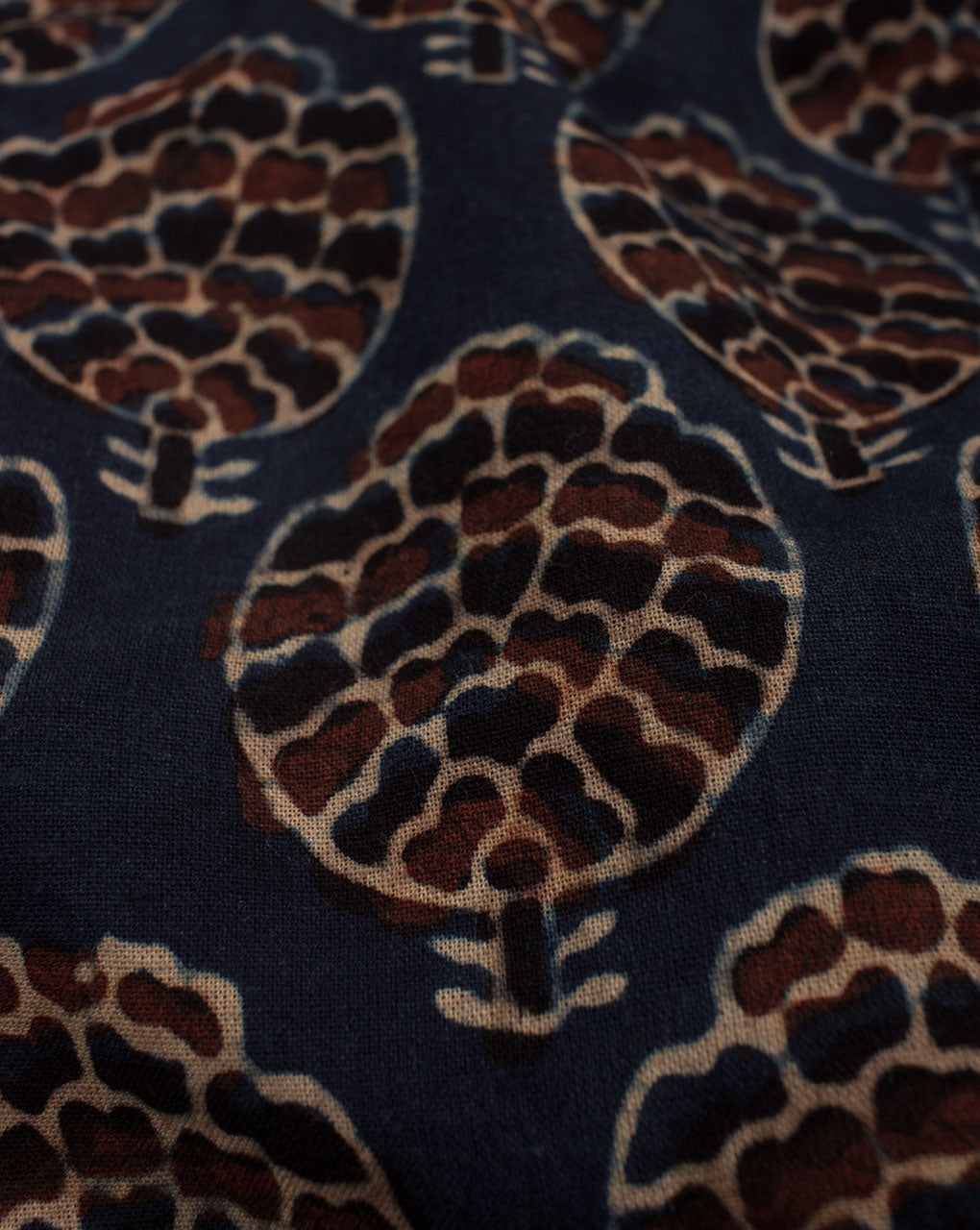 Booti Pattern Ajrak Hand Block Natural Dye Cotton Fabric - Fabriclore.com