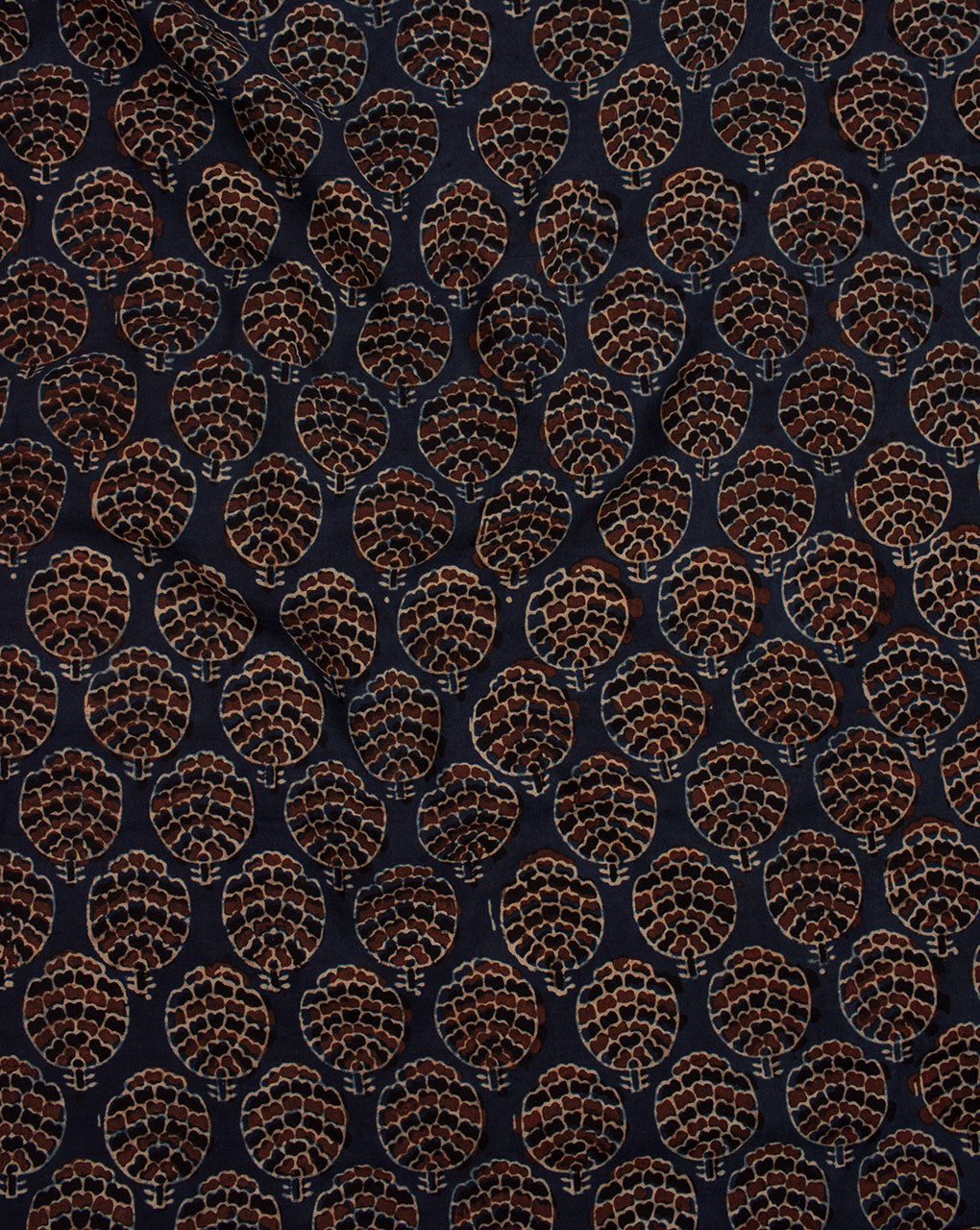 Booti Pattern Ajrak Hand Block Natural Dye Cotton Fabric - Fabriclore.com