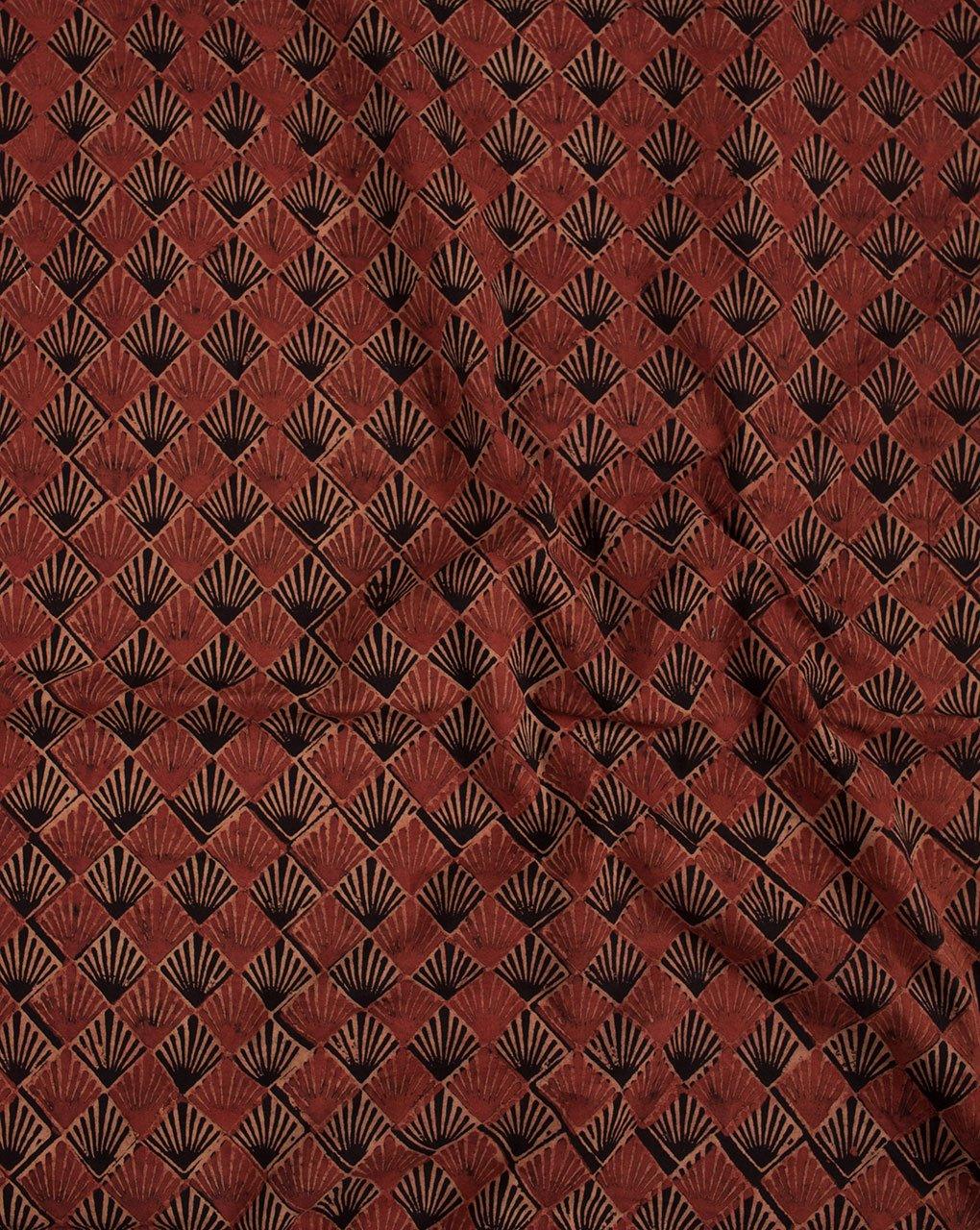 ( Pre-Cut 1.25 MTR ) Booti Jhag Ajrak Hand Block Natural Dye Cotton Fabric - Fabriclore.com