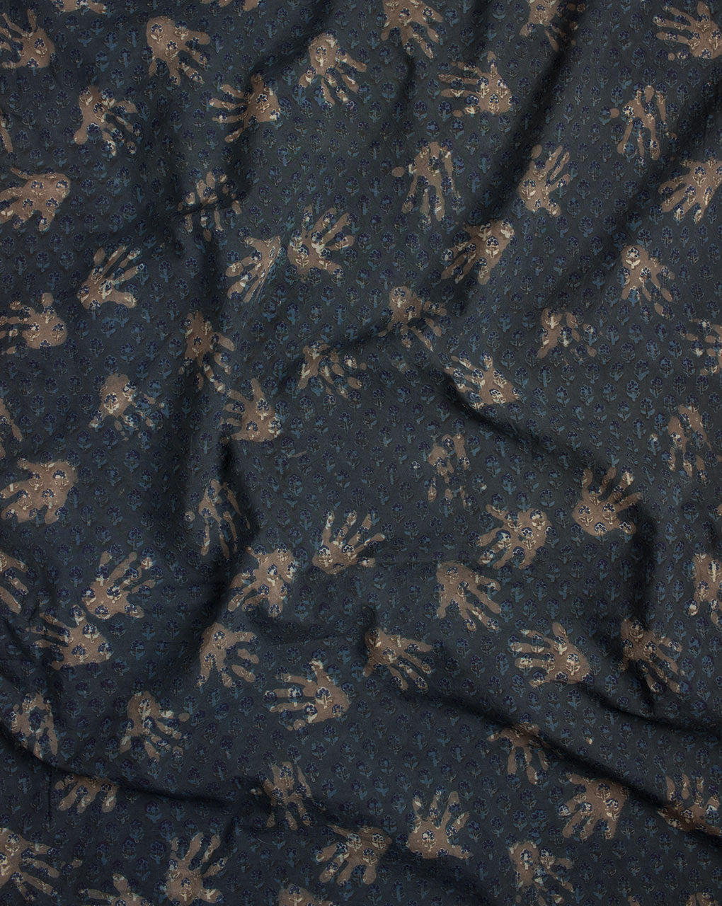 Objects Natural Dye Jhag Ajrak Hand Block Cotton Fabric - Fabriclore.com