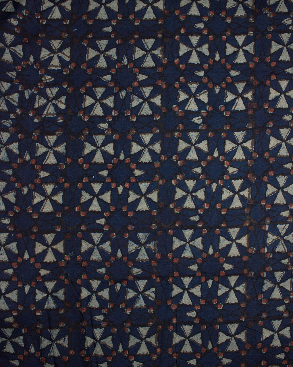 Geometric Akola Hand Block Liva Cotton Fabric - Fabriclore.com