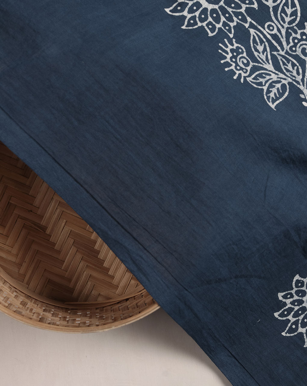 Indonesian Batik Hand Block Slub Cotton Fabric - Fabriclore.com