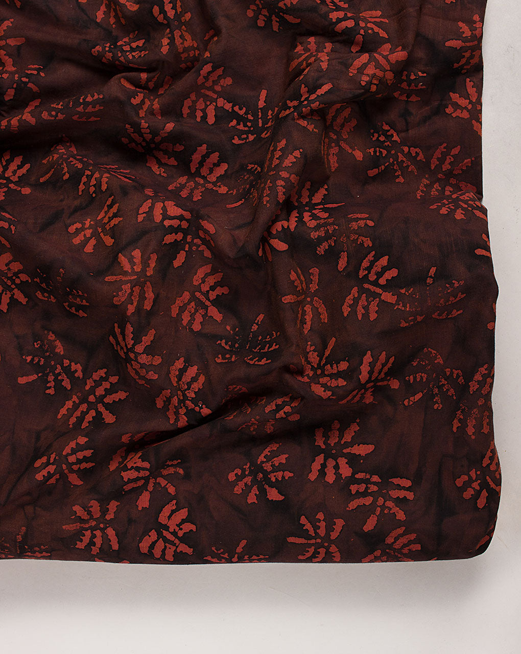 ( Pre Cut 70 CM ) Wax Batik Hand Block Loom Textured Slub Cotton Fabric