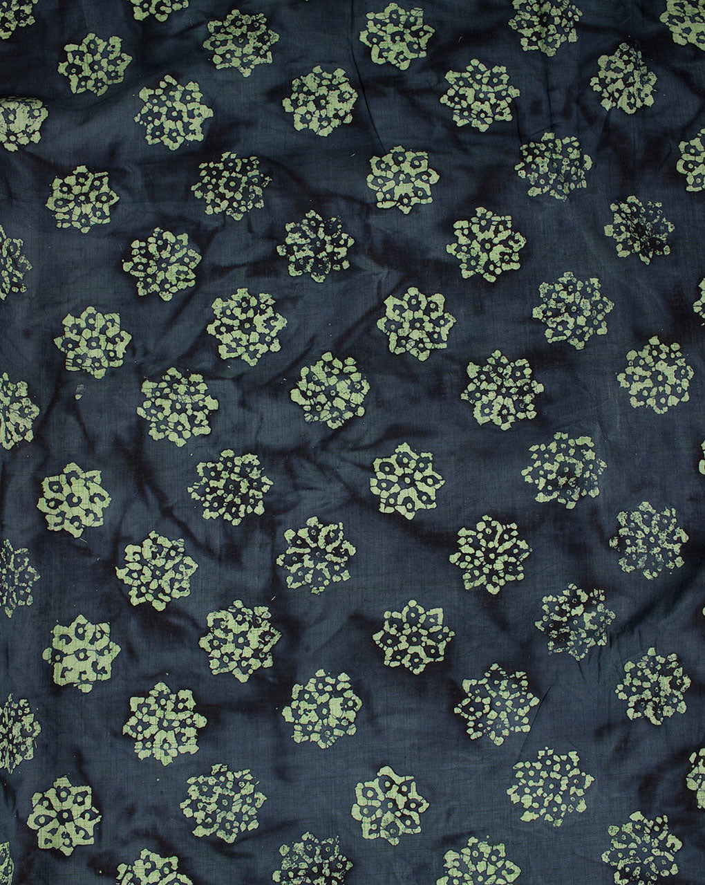 ( Pre Cut 1 MTR ) Wax Batik Hand Block Loom Textured Cotton Fabric