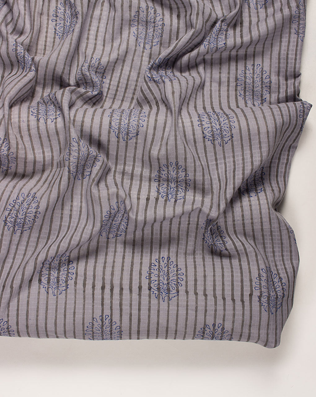 ( Pre Cut 60 CM ) Hand Block Dobby Cotton Fabric