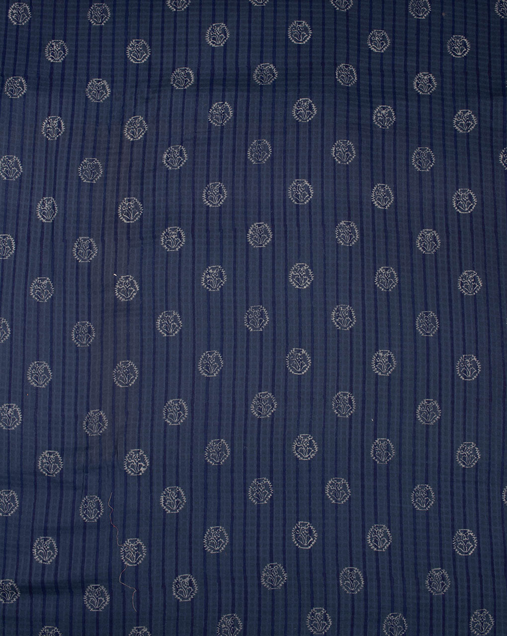 White Stripe Design Cotton Dobby Fabric