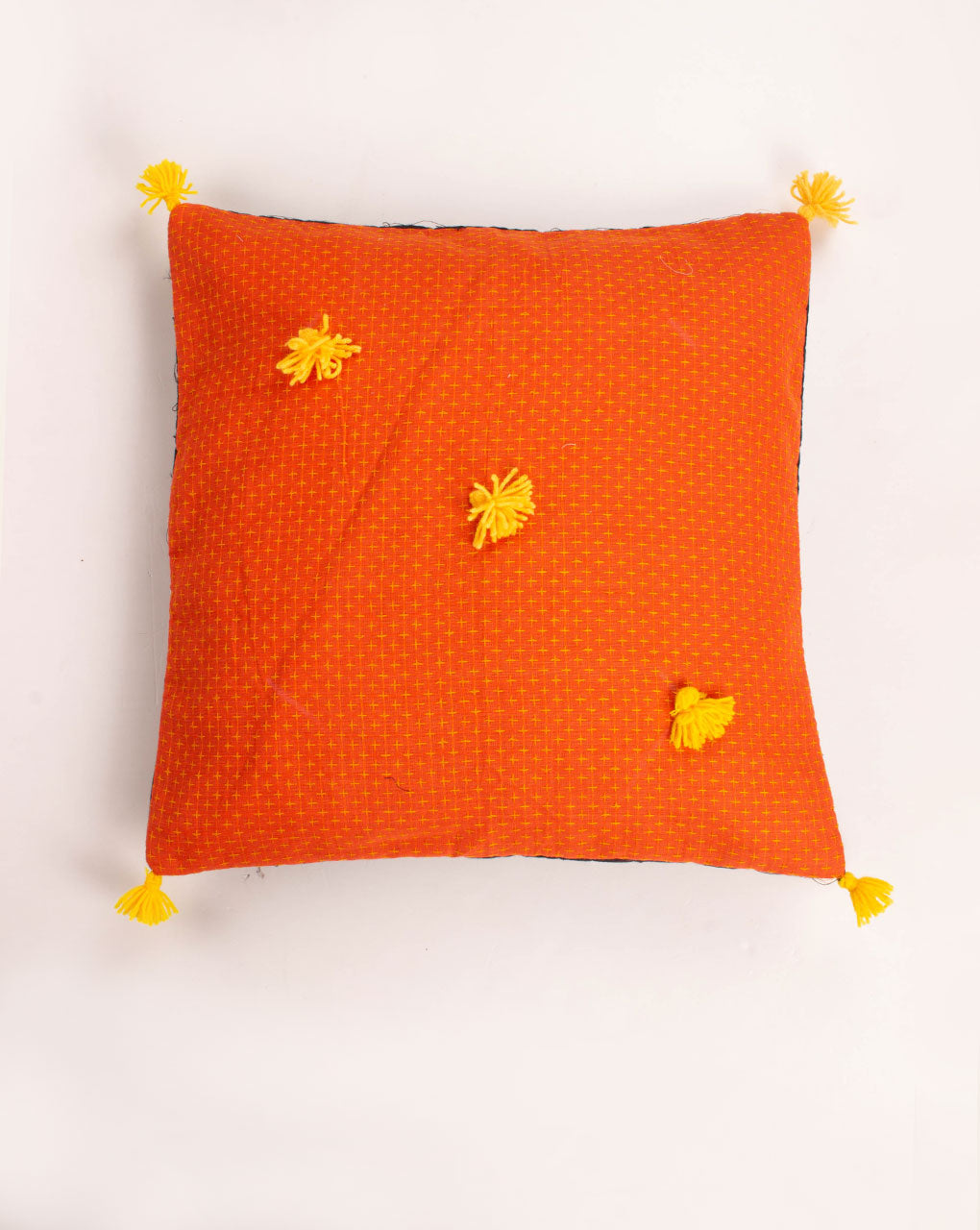 Hand Crafted Woven Cotton Cushion Cover ( 16X16 Inches ) - Fabriclore.com