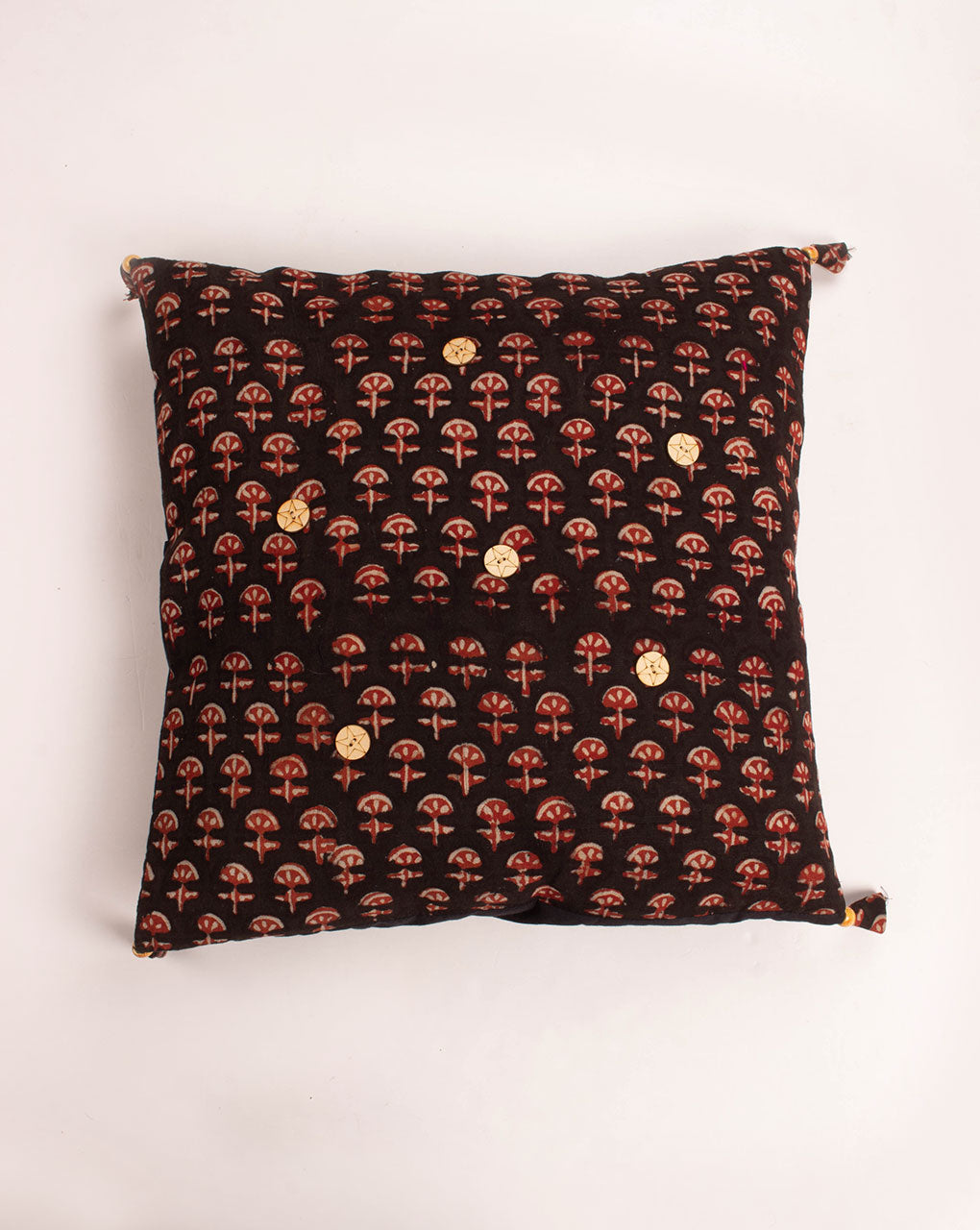 Hand Crafted Ajrak Cotton Cushion Cover ( 16X16 Inches ) - Fabriclore.com