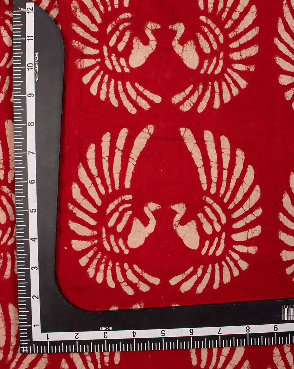 Red Off-White Creature Print Hand Block Cotton Fabric - Fabriclore.com