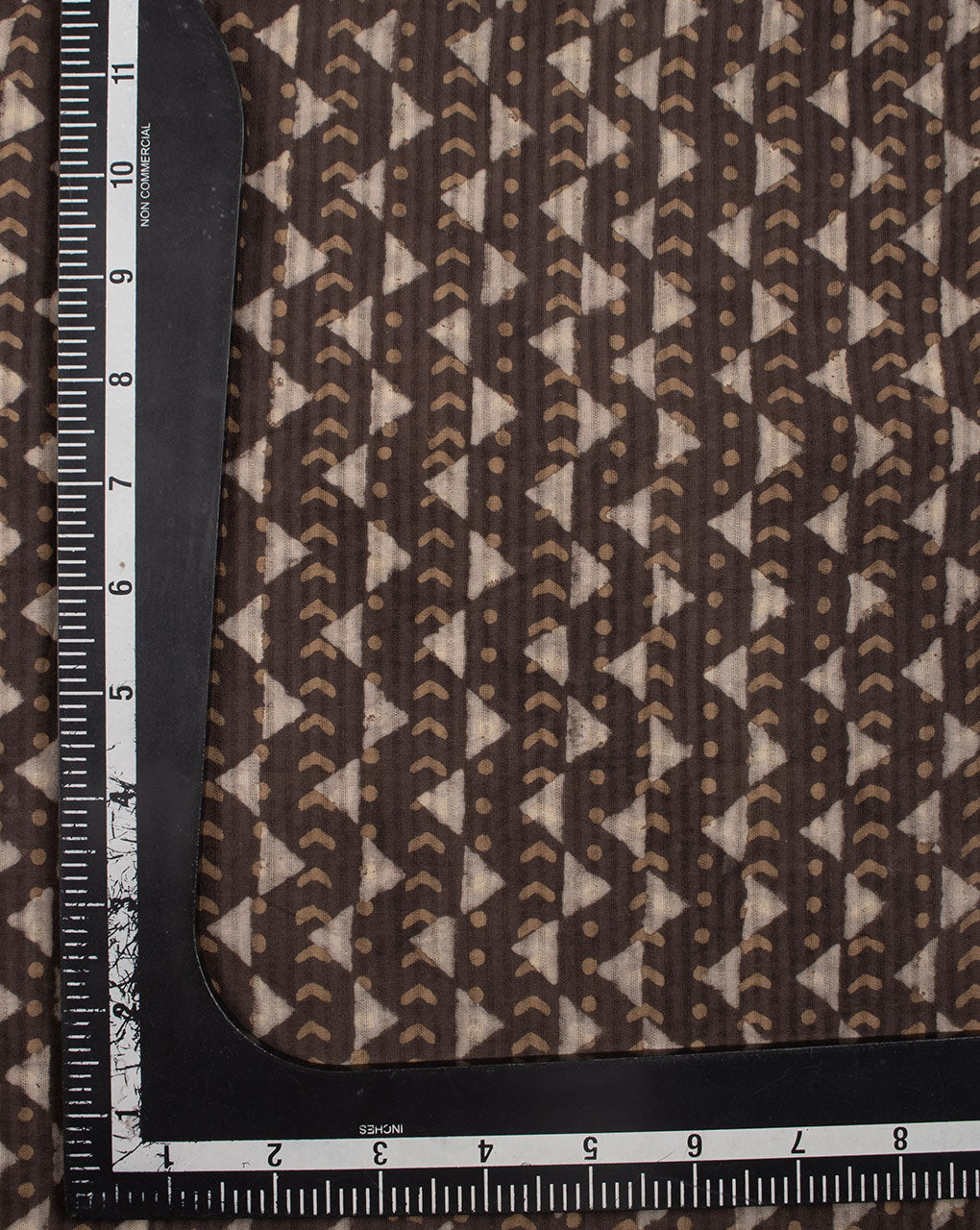 Brown Missing Dent Hand Block Cotton Fabric - Fabriclore.com