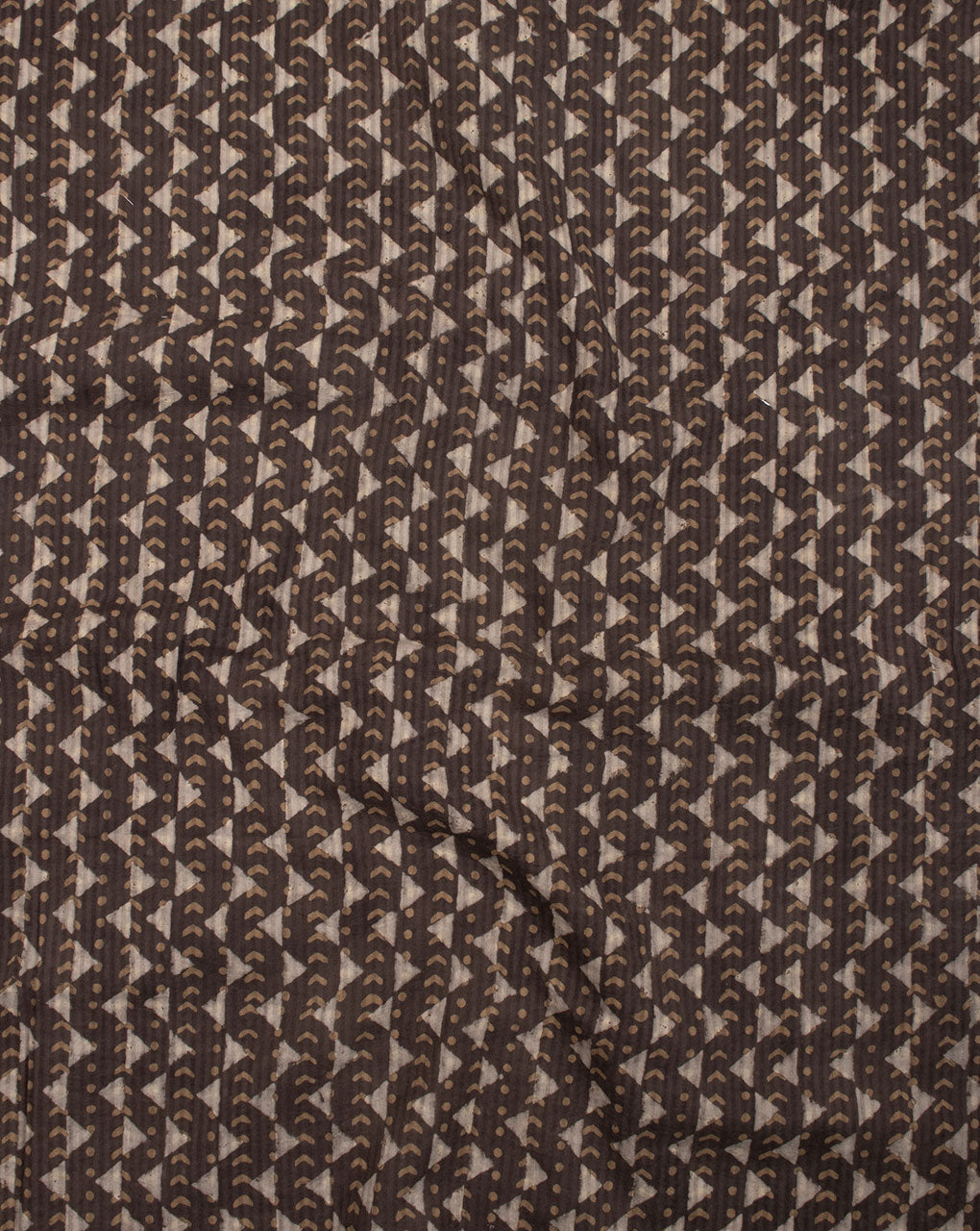 Brown Missing Dent Hand Block Cotton Fabric - Fabriclore.com