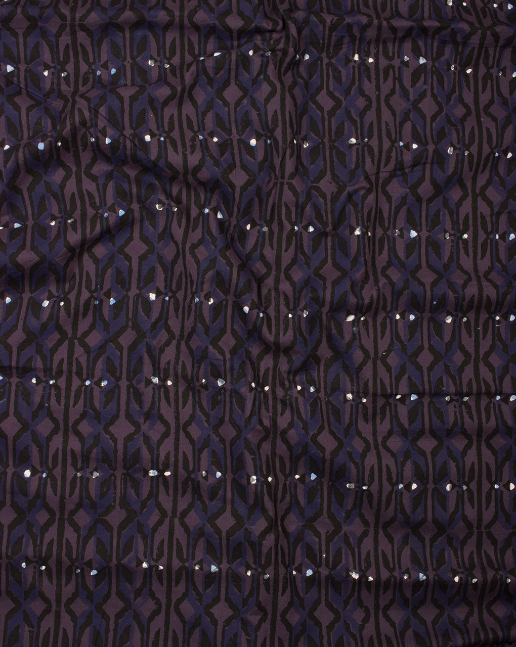 Blue Black Hand Block Cotton Fabric - Fabriclore.com