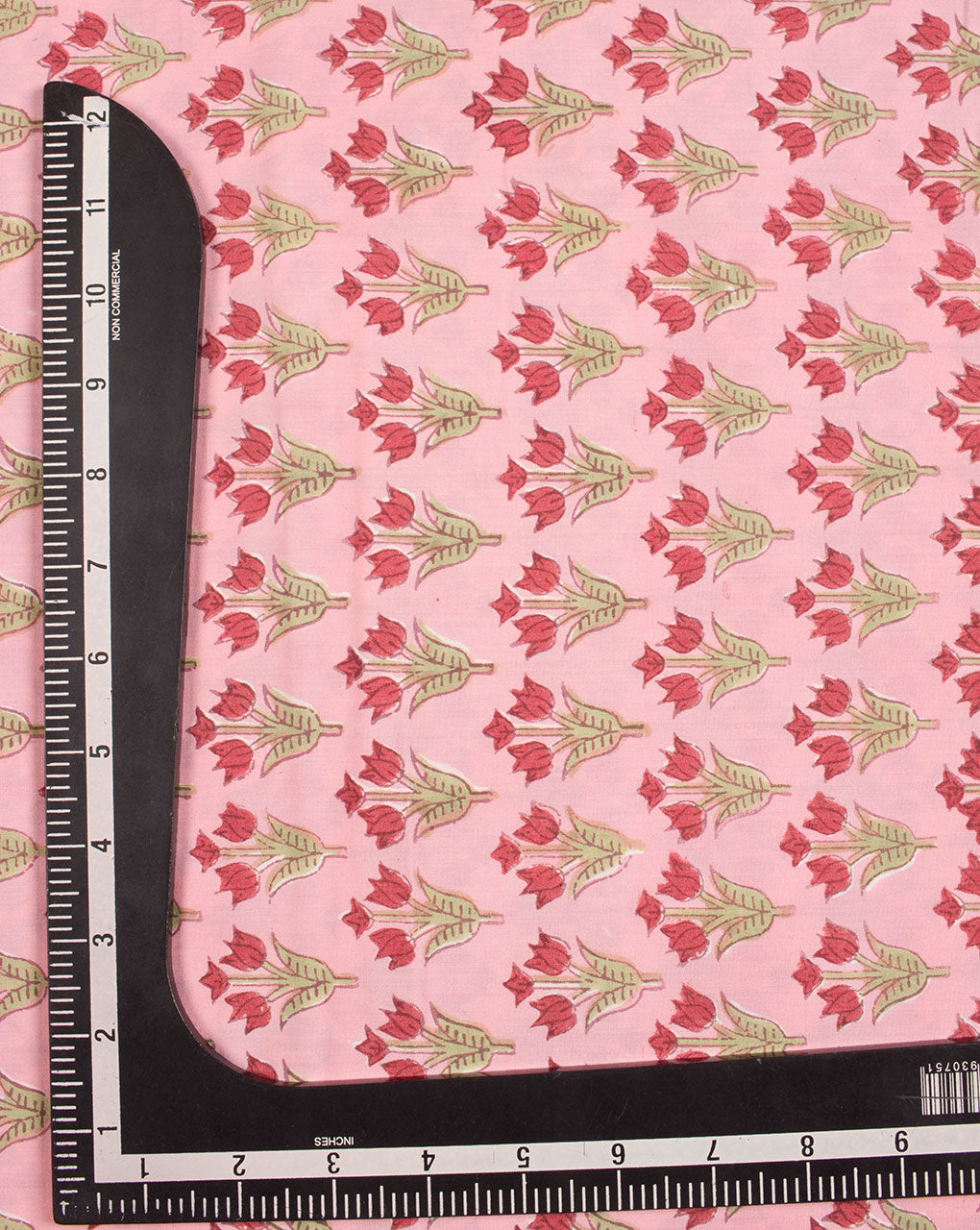 Pink Red Floral Rapid Hand Block Lizzy Bizzy Fabric - Fabriclore.com