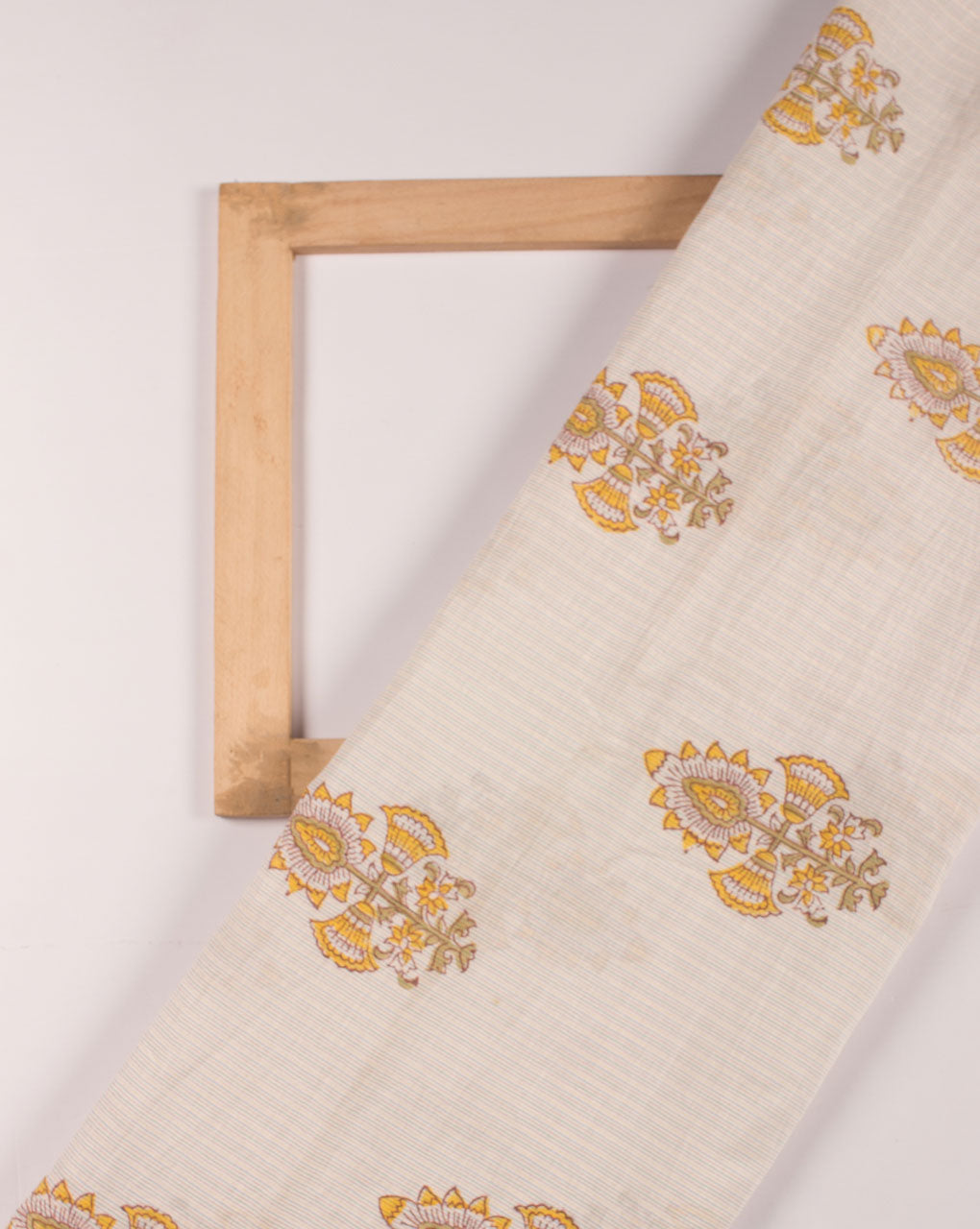 Hand Block Lurex Cotton Fabric - Fabriclore.com