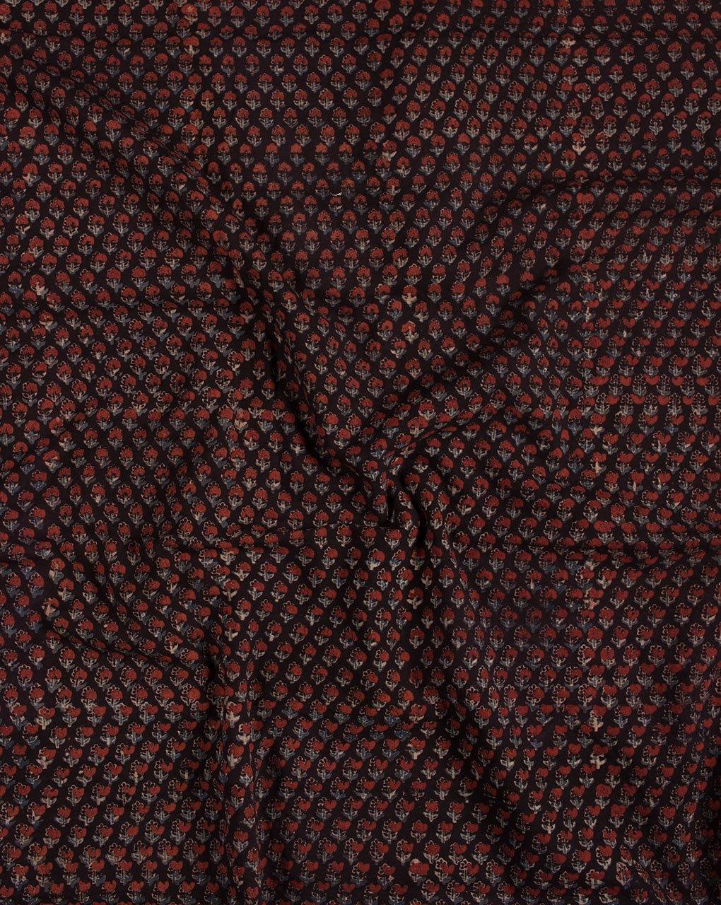 ( Pre-Cut 2 MTR ) Authentic Fadat Hand Block Natural Dye Cotton Fabric - Fabriclore.com