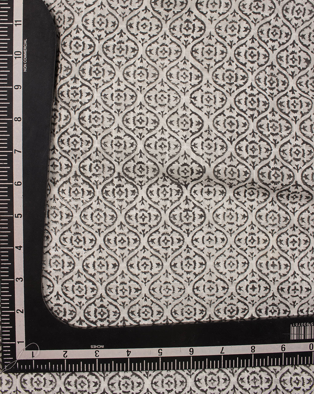 Monochrome Hand Block Dobby Cotton Fabric - Fabriclore.com