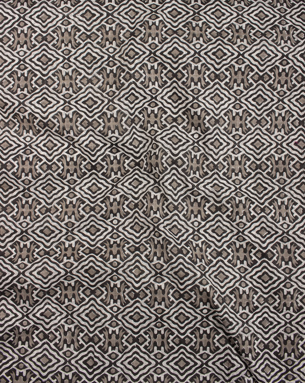 Monochrome Hand Block Dobby Cotton Fabric - Fabriclore.com