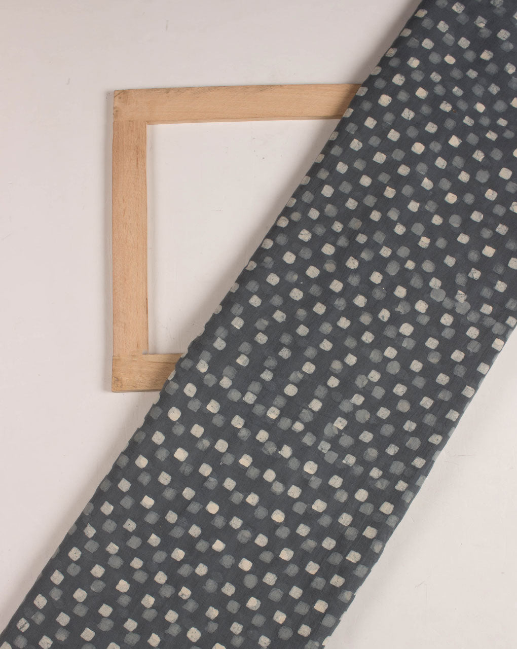 Grey Dabu Hand Block Dobby Cotton Fabric - Fabriclore.com