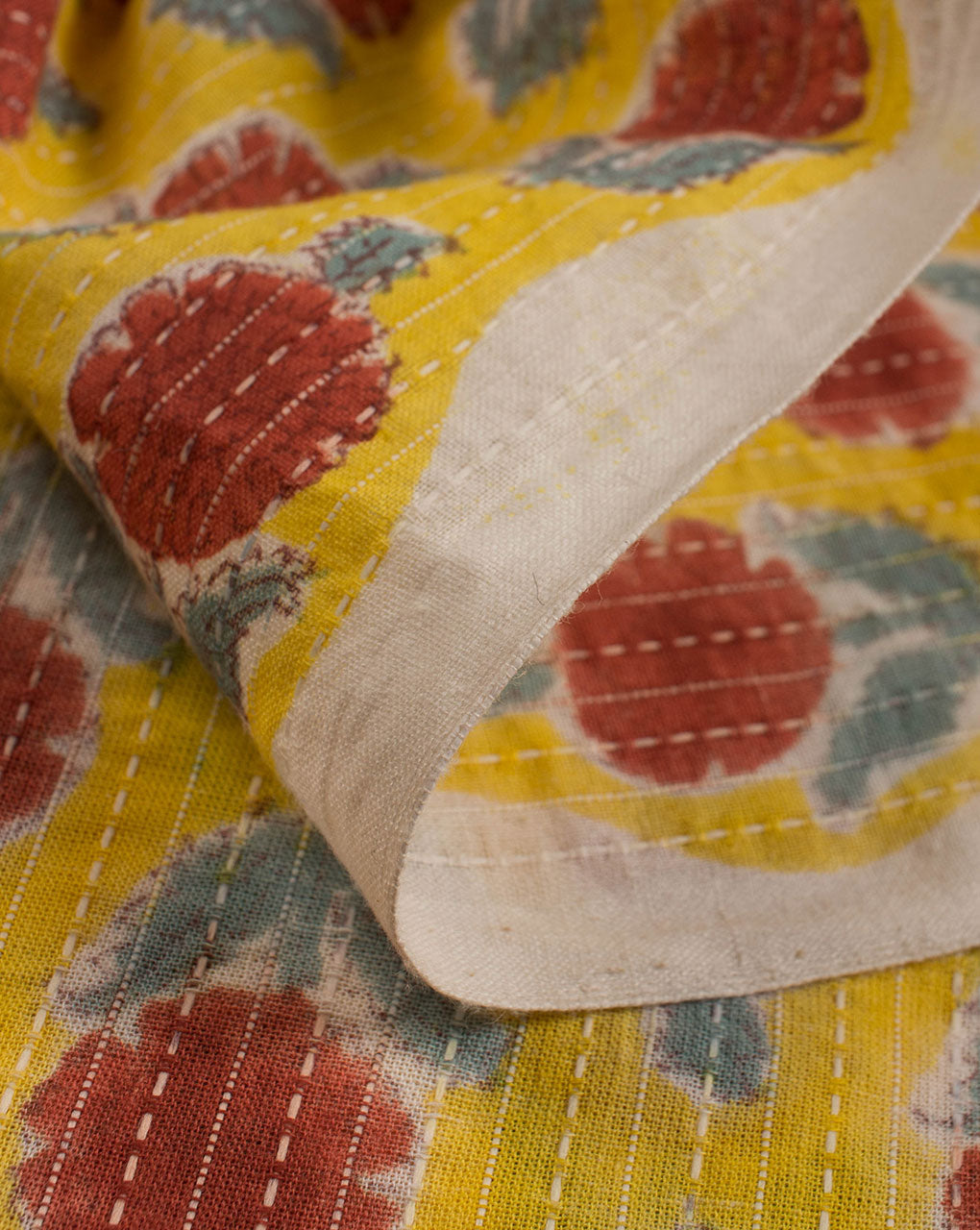 Rapid Hand Block Kantha Cotton Fabric - Fabriclore.com