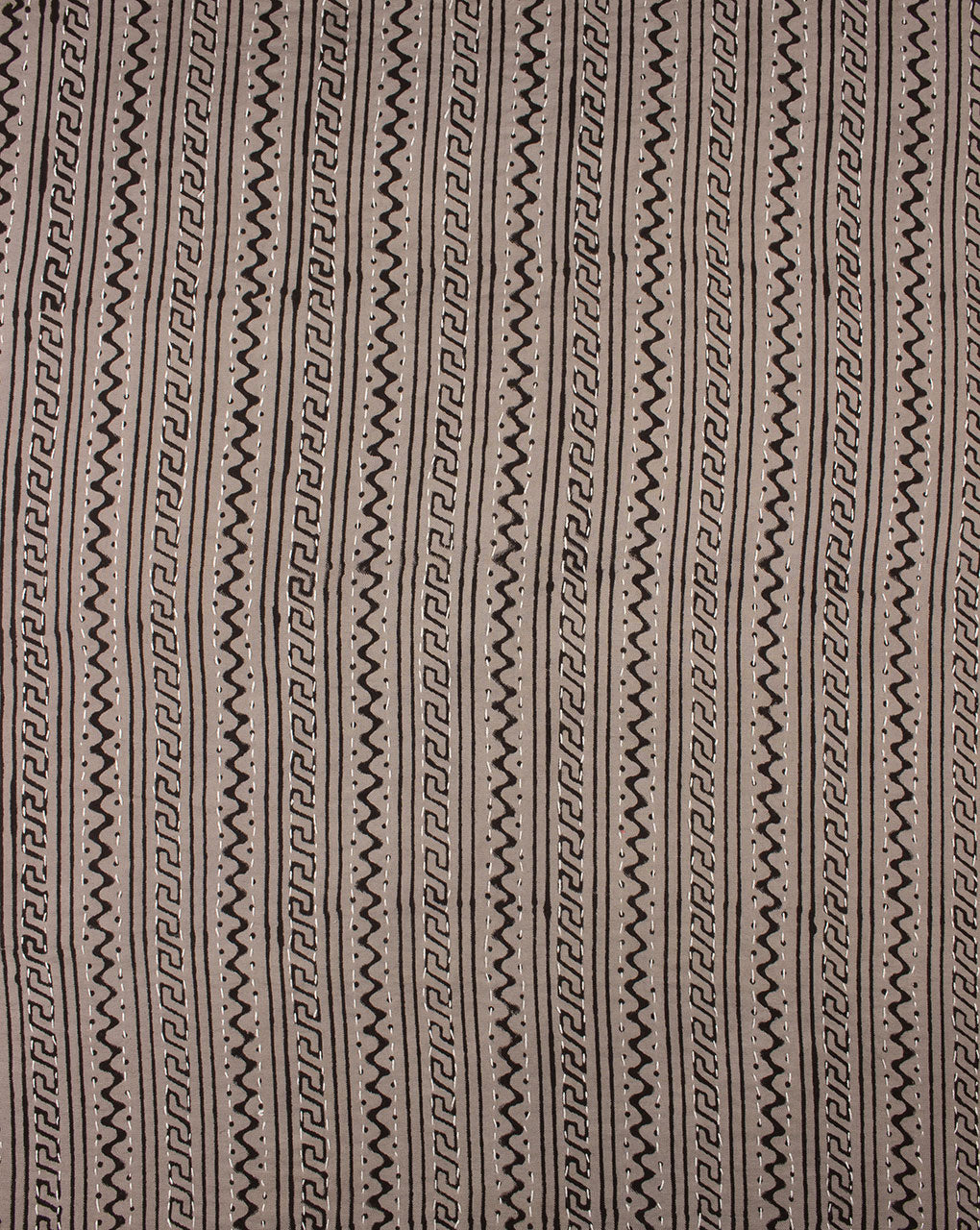 Hand Block Hand Kantha Pure Handloom Twill Cotton Fabric - Fabriclore.com