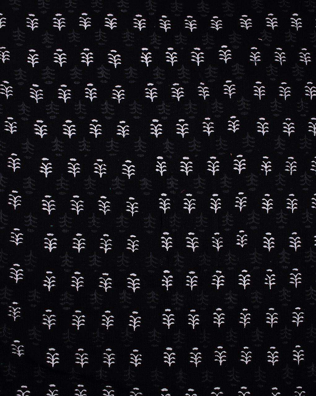 Monochrome Hand Block Cotton Crepe Fabric ( Width 38 Inch ) - Fabriclore.com