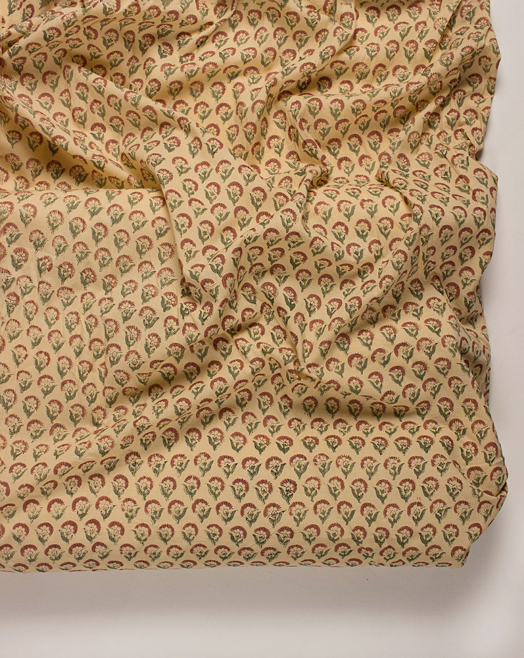 ( Pre Cut 1 MTR ) Mughal Hand Block Organic Cotton Fabric