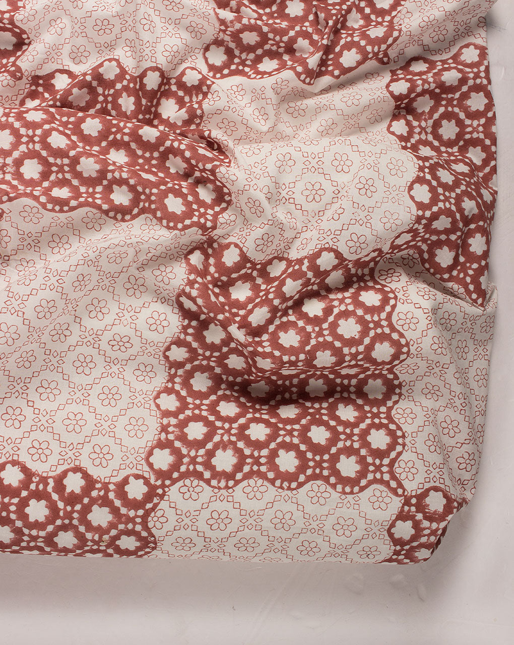( Pre Cut 65 CM ) Boho Patched Hand Block Organic Cotton Fabric