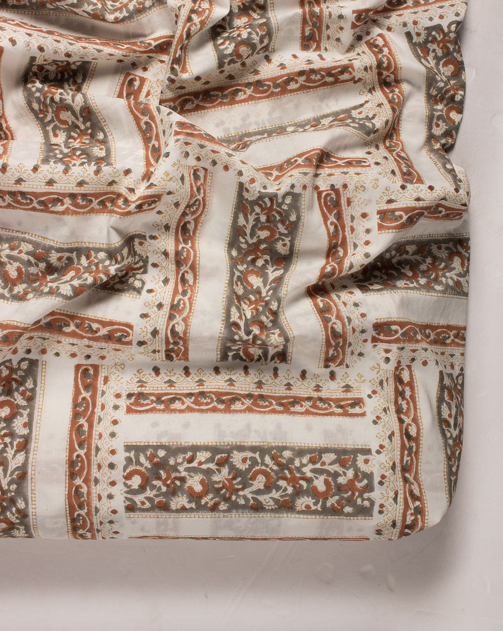 ( Pre Cut 60 CM ) Boho Patched Hand Block Organic Cotton Fabric