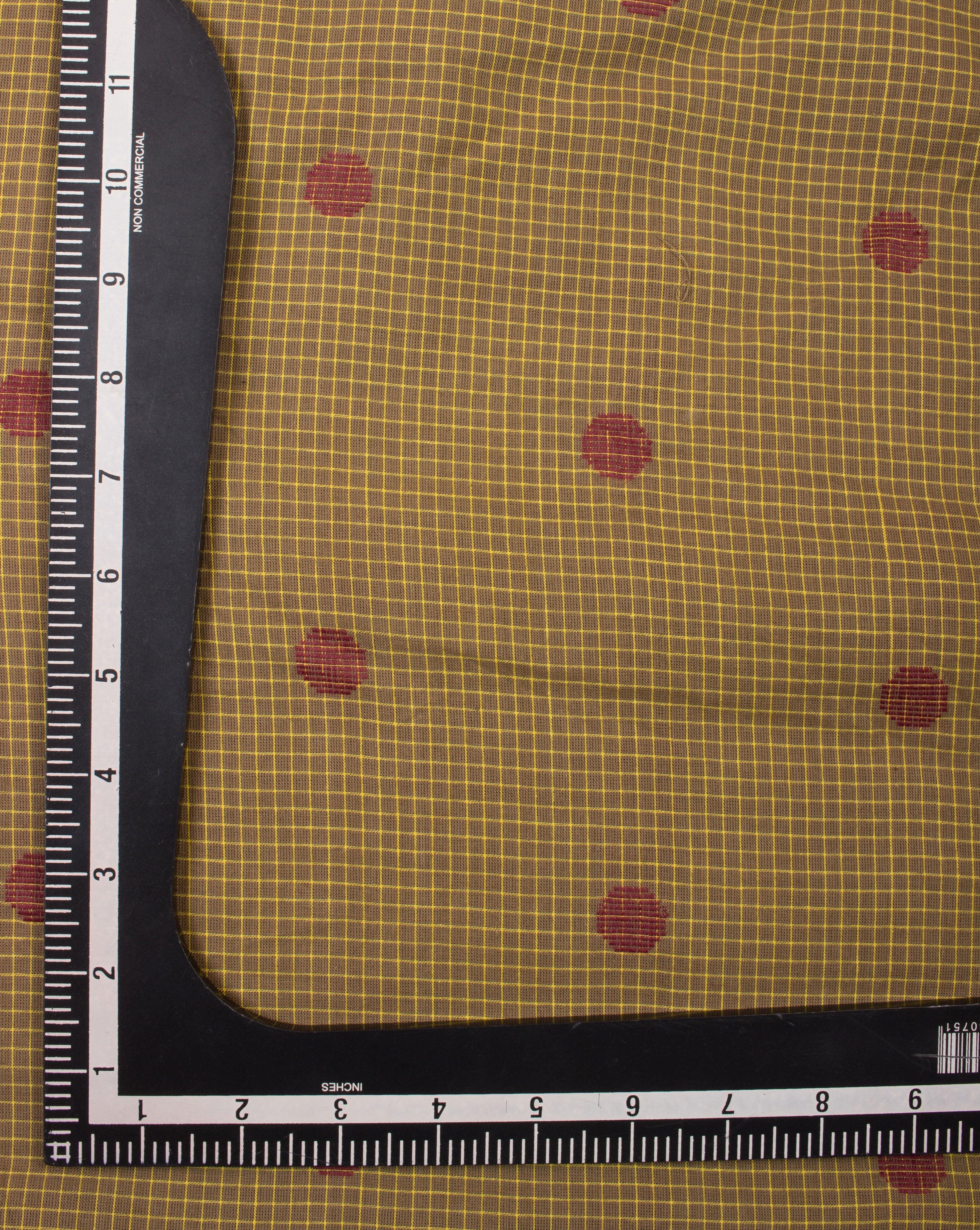 ( Pre-Cut 1.5 MTR ) Geometric Pattern Woven Jacquard Loom Textured Cotton Fabric - Fabriclore.com