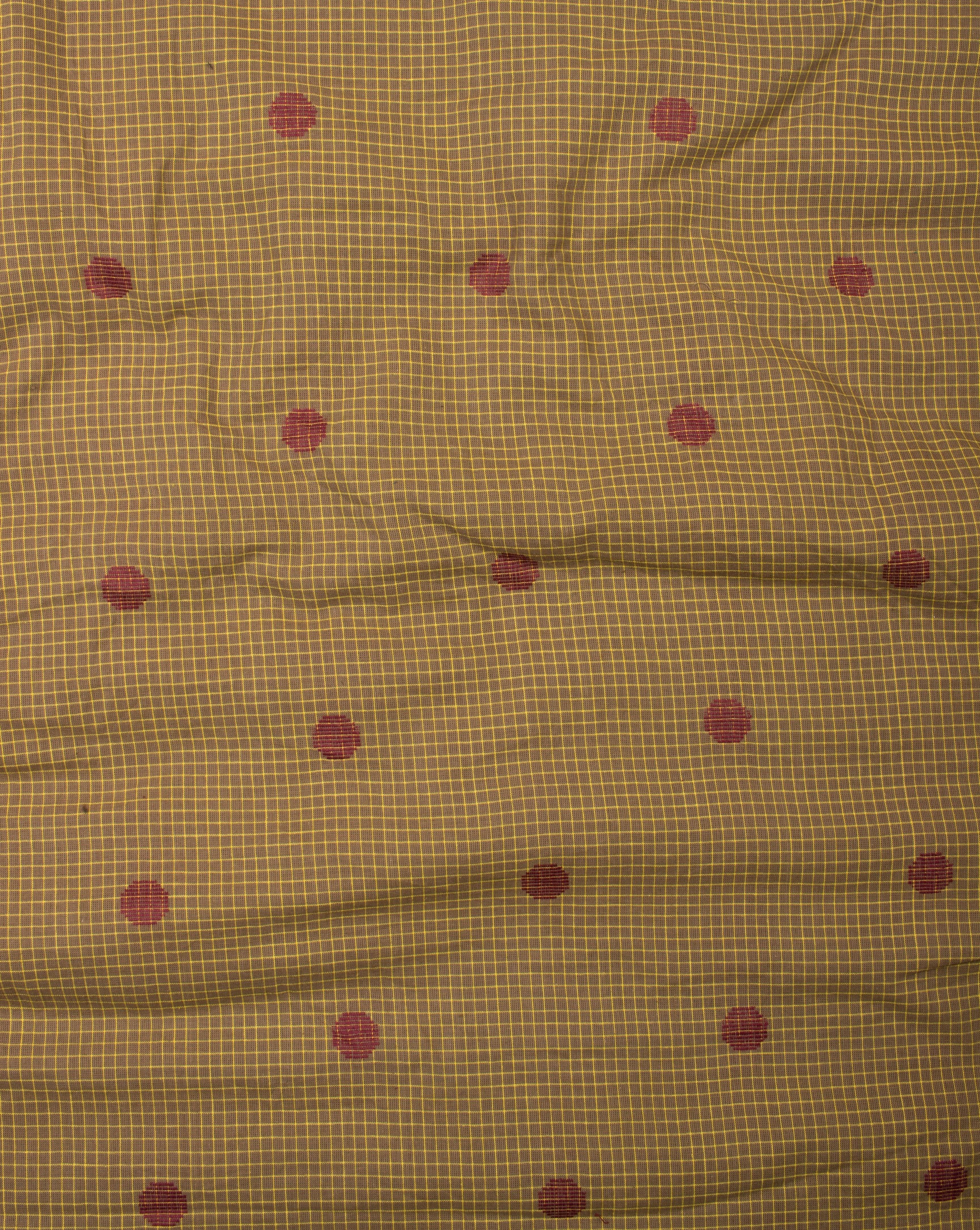 ( Pre-Cut 1.5 MTR ) Geometric Pattern Woven Jacquard Loom Textured Cotton Fabric - Fabriclore.com