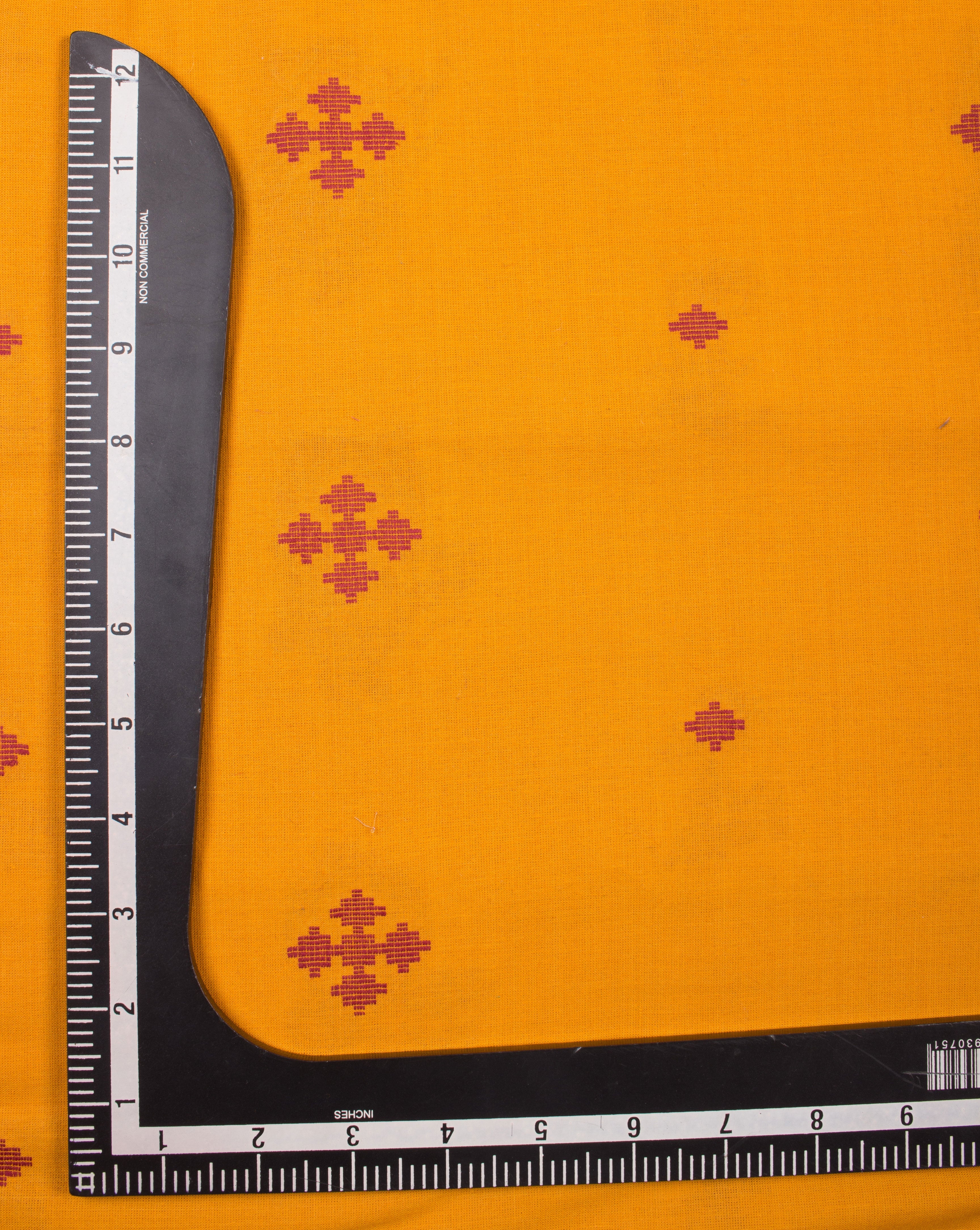 Geometric Pattern Woven Jacquard Loom Textured Cotton Fabric - Fabriclore.com