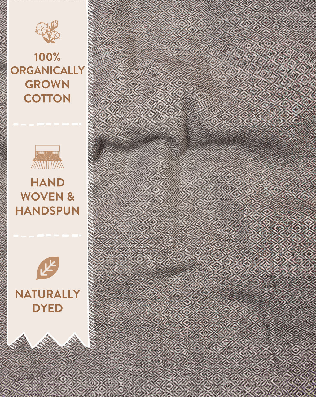 Plain Handwoven Handspun Organic Kala Cotton Fabric - Fabriclore.com