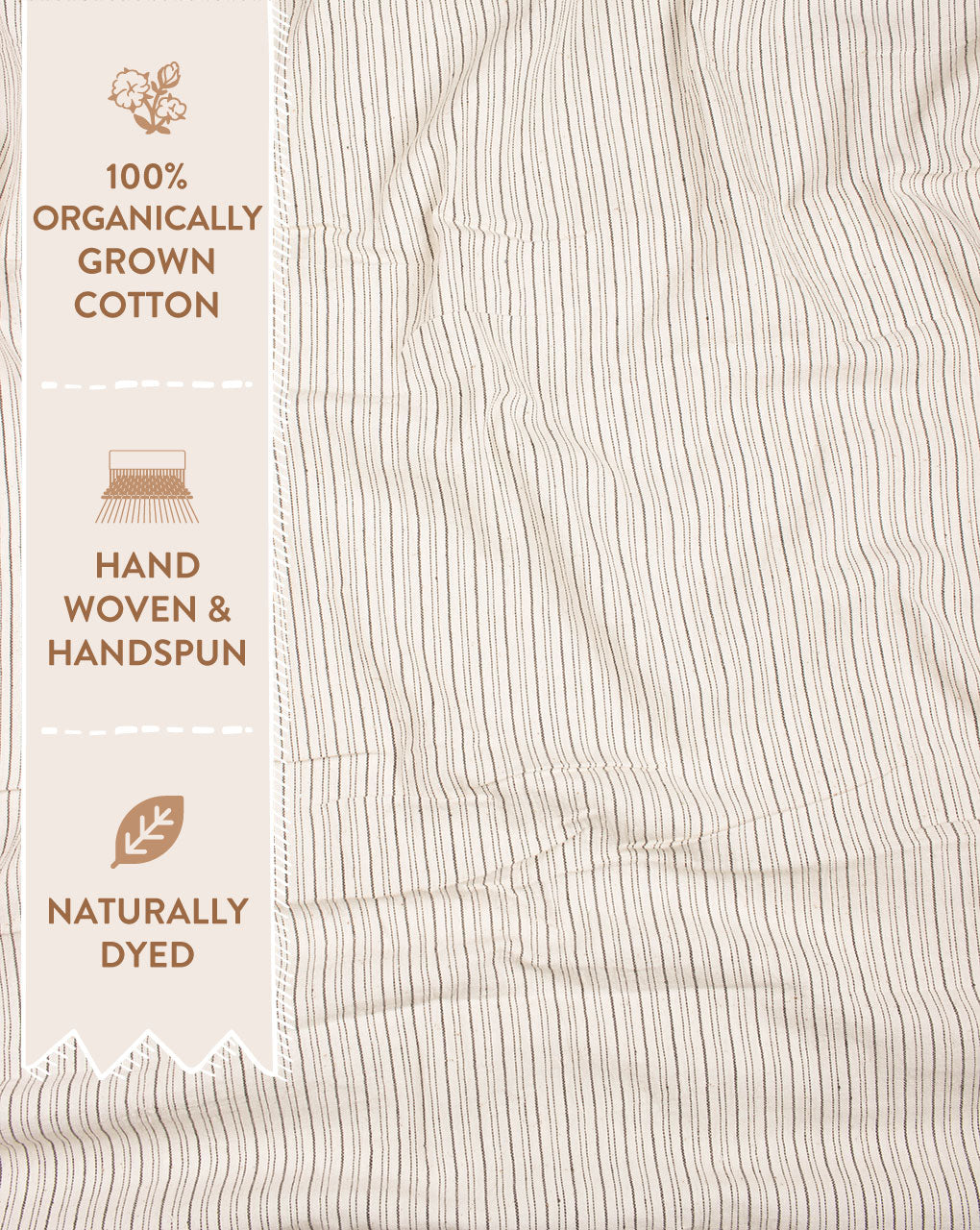 Stripes Handwoven Handspun Organic Kala Cotton Fabric - Fabriclore.com