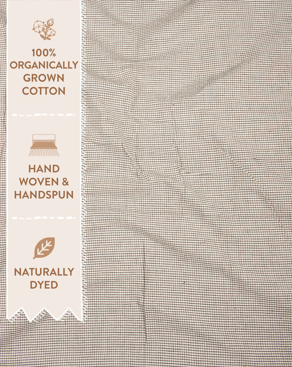 Checks Handwoven Handspun Organic Kala Cotton Fabric - Fabriclore.com