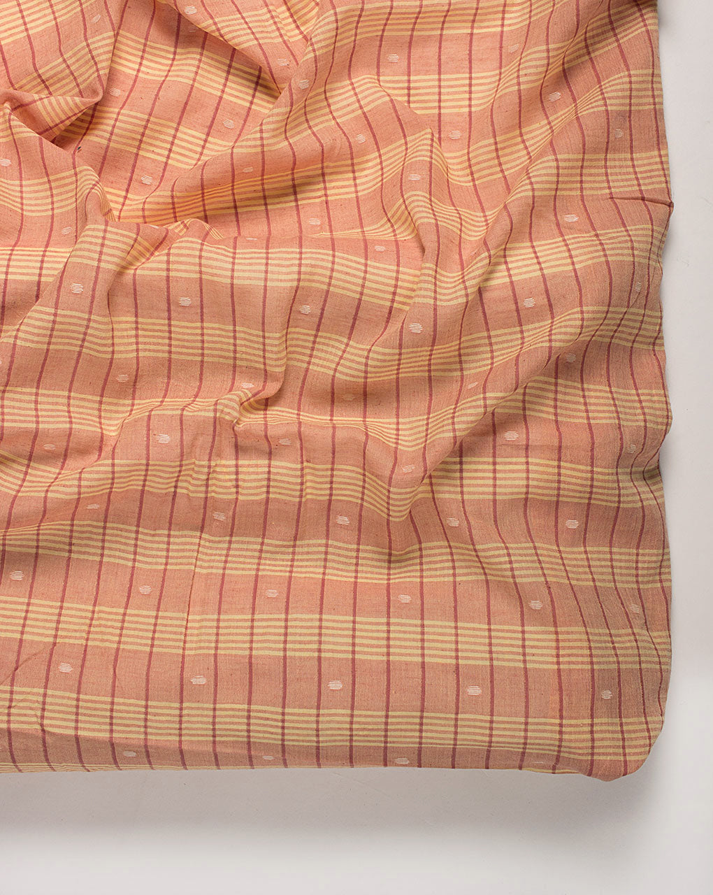 ( Pre Cut 2 MTR ) Woven Jamdani Pure Handloom Cotton Muslin Fabric