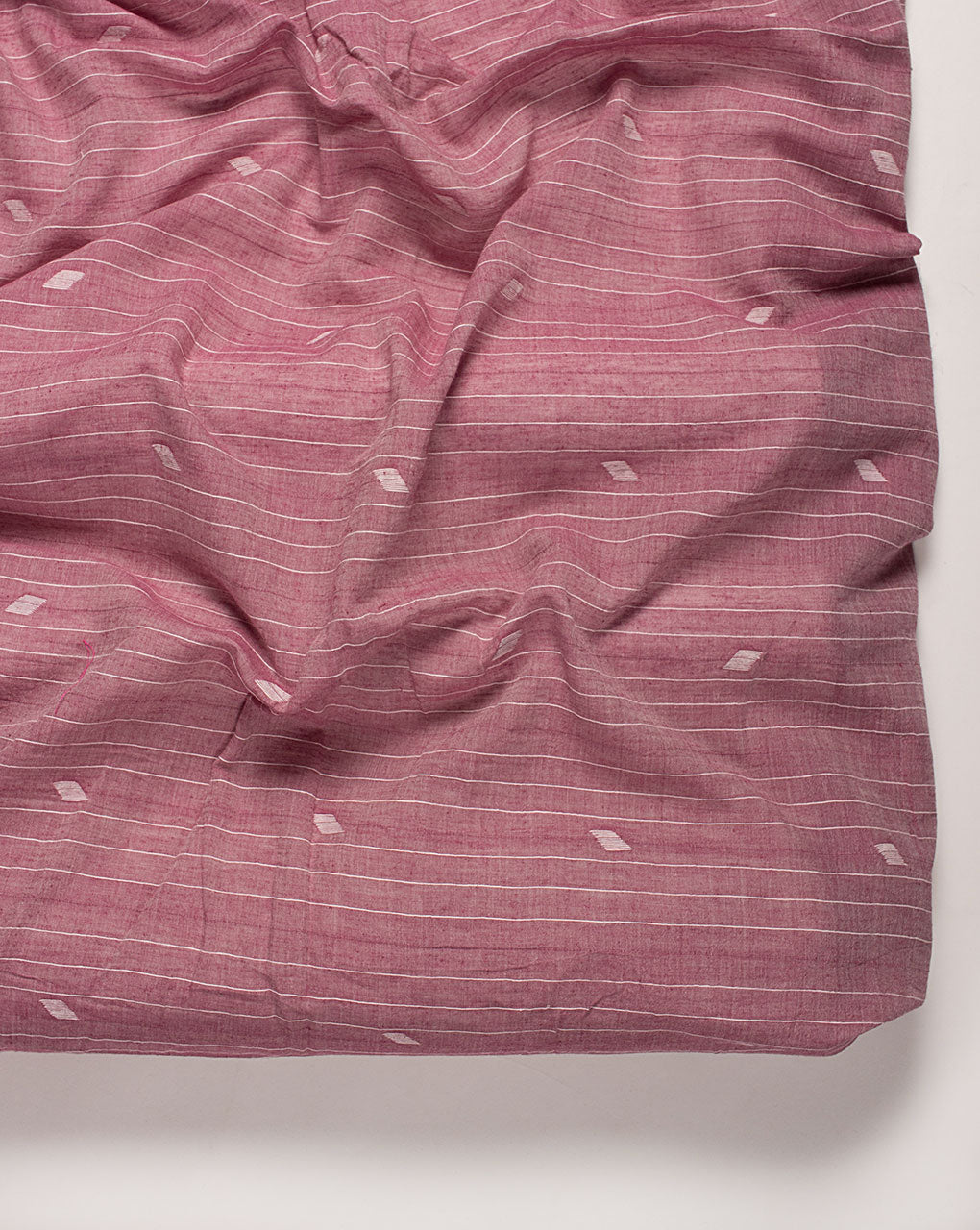 ( Pre Cut 60 CM ) Woven Jamdani Pure Handloom Cotton Muslin Fabric