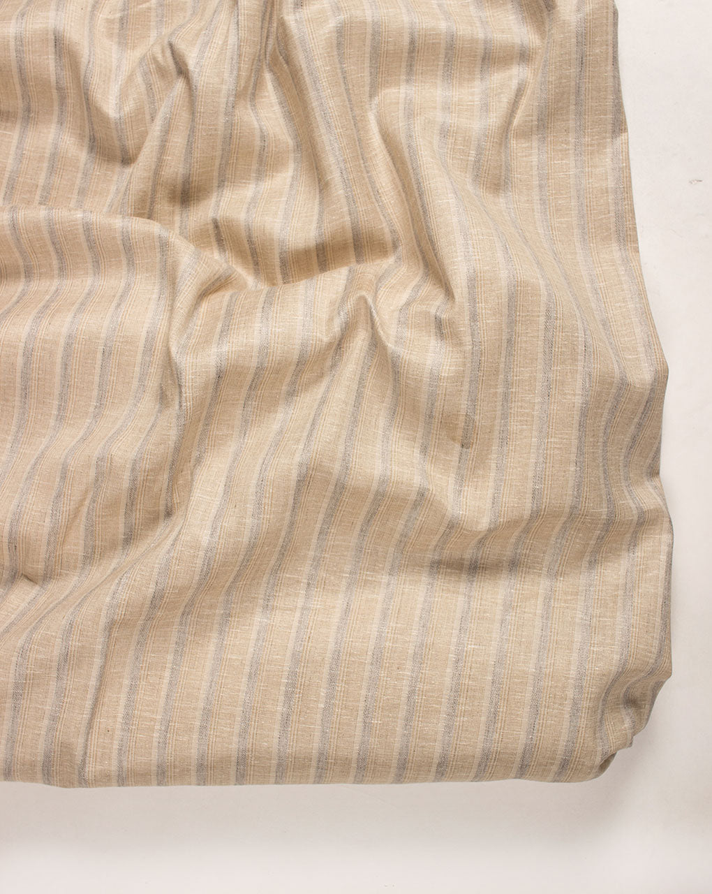 ( Pre Cut 50 CM ) Stripes Loom Textured Cotton Fabric