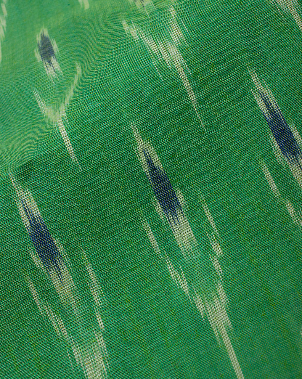 Green White Tree Pattern Woven Mercerized Ikat Cotton Fabric - Fabriclore.com