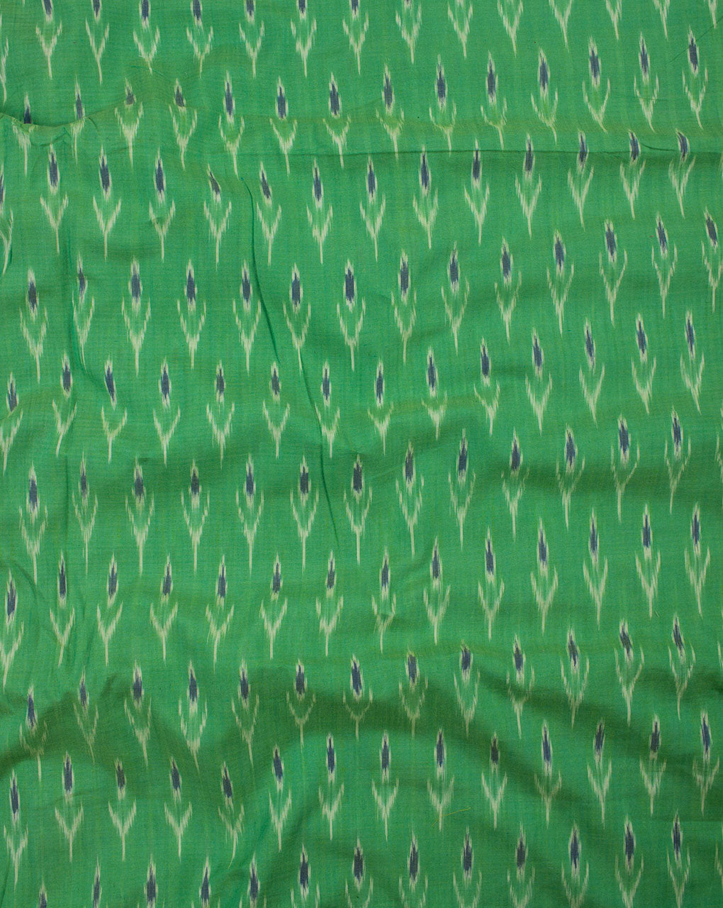 Green White Tree Pattern Woven Mercerized Ikat Cotton Fabric - Fabriclore.com