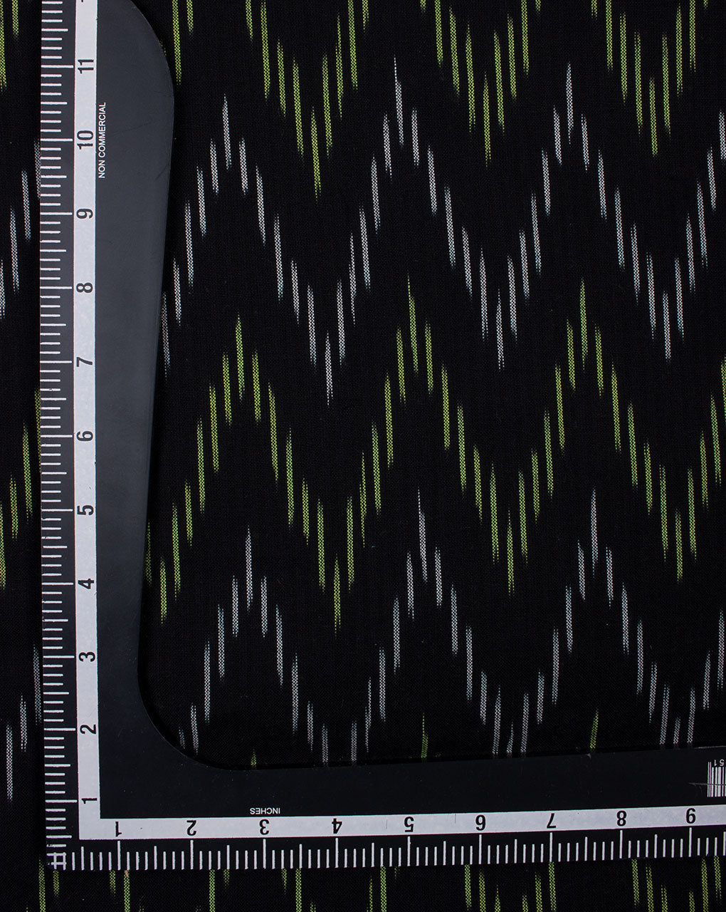 Black Green Chevron Pattern Woven Ikat Cotton Fabric - Fabriclore.com