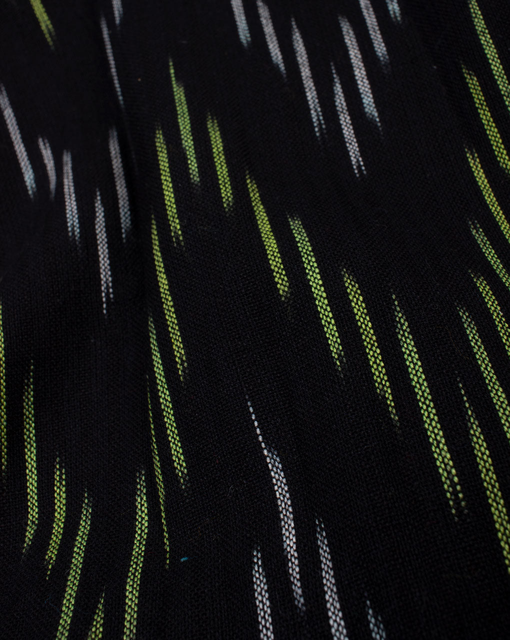 Black Green Chevron Pattern Woven Ikat Cotton Fabric - Fabriclore.com