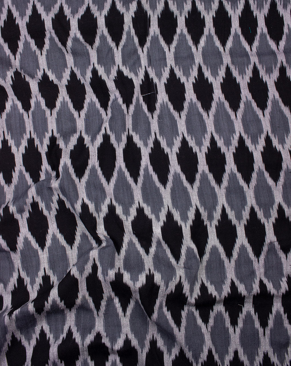 Grey & Black Trellis Pattern Woven Ikat Cotton Fabric - Fabriclore.com